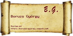 Boruzs György névjegykártya